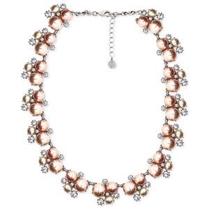 Charter Club Silver-Tone Crystal & Colored Imitation Pearl Burst Collar Necklace